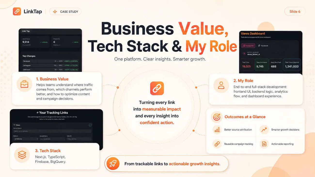 Business value, stack and outcomes summary